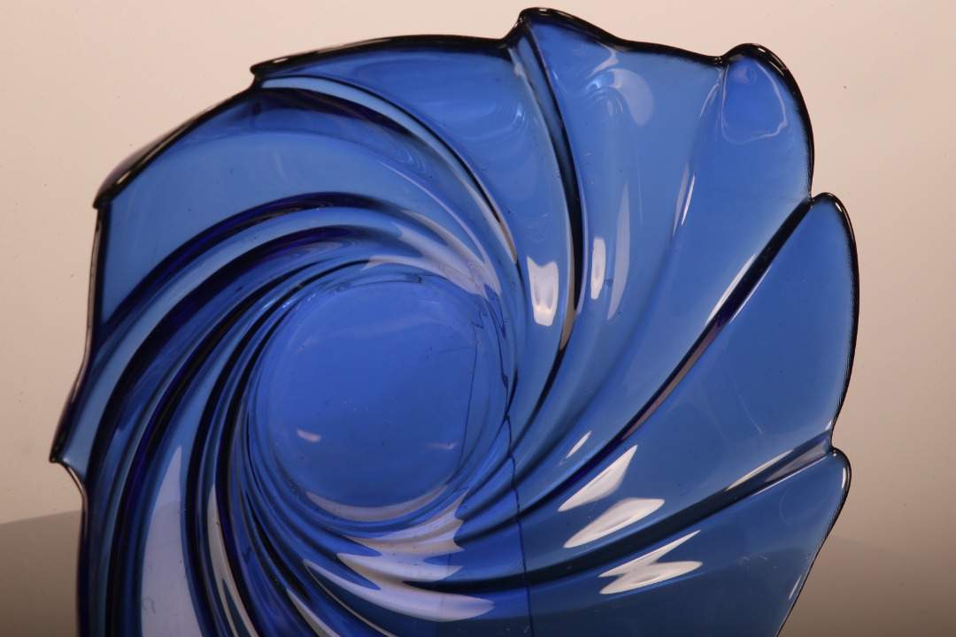Blaue Glasschale 30cm