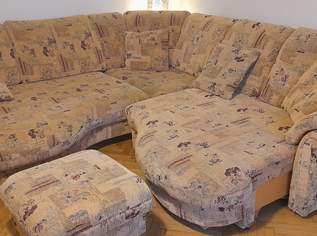 Wohnlandschaft, Ecksofa wie neu, komplett neu bezogen, Liegefunktion, Schlaffunktion, Staukasten