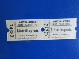 Autokino Linz Eintrittskarten Sammlerrarität! Autokino Linz Eintrittskarten Sammlerrarität!