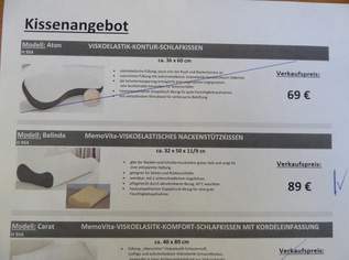 NACKENSTÜTZKISSEN - Nackenkissen -  Memo Vita – Modell Belinda - Neupreis € 89,00.  Ich verkaufe 1 Kissen zum Preis von € 35,00.