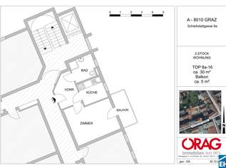 Charmante 2-Zimmer-Wohnung mit Balkon in Graz, 445 €, Immobilien-Wohnungen in 8010 