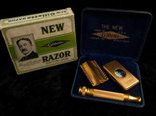 Antiker Gillette Rasierhobel „New Razor“ – Original mit Box, ca. 1920, 250 €, Marktplatz-Antiquitäten, Sammlerobjekte & Kunst in Tschechien