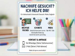 Günstige Nachhilfe für Volksschule & Unterstufe (Deutsch, Mathe, Englisch) – von Maturantin, Dienstleister & Stellen-Dienstleister in 1010 Innere Stadt