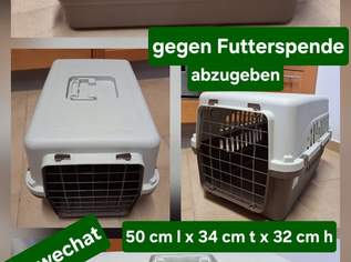2 Transportboxen gegen Futter- und Einstreuspenden abzugeben!, 10 €, Marktplatz-Tiere & Tierbedarf in 2320 Schwechat