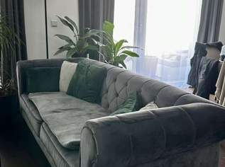 Samt Sofa CHESTERFIELD grau Samt Sofa CHESTERFIELD grau