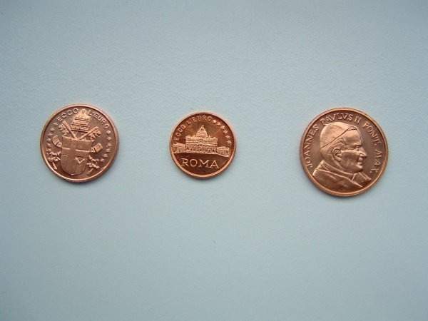 EURO Kupfermünzen Probeprägung Satz: VATIKAN RRR
