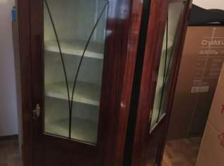 Vitrine - Dreiecksvitrine Mahagoni Eck Glas Schrank Vitrine - Dreiecksvitrine Mahagoni Eck Glas Schrank