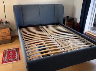 IKEA Tufjord Bettgestell gepolstert mit Schubladen und Lattenrost 160 x 200cm