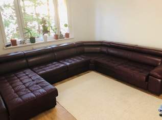 Ecksofa aus Echtleder – dunkel-kirsche, top Zustand Ecksofa aus Echtleder – dunkel-kirsche, top Zustand