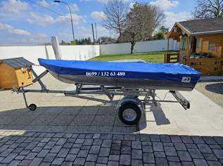 Angler Boot Alu mit Motor und Trailer, 3700 €, Marktplatz-Sportgeräte & Zubehör in 2471 Rohrau