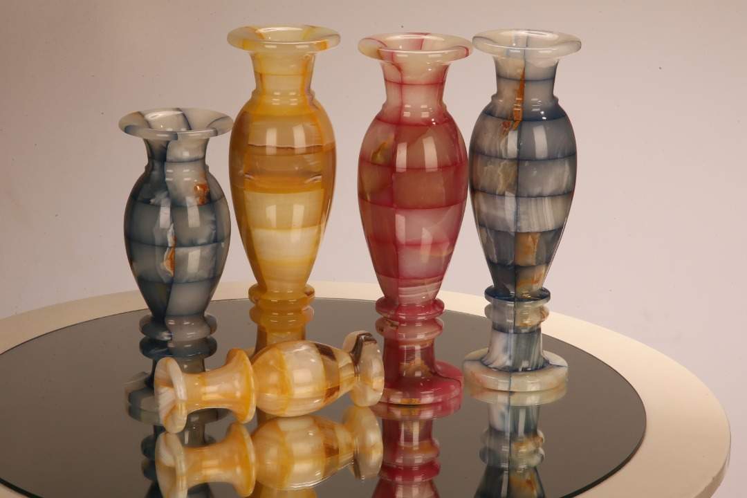 Neue Vasen, Onyx-Marmor, 3 Größen, 3 Farben