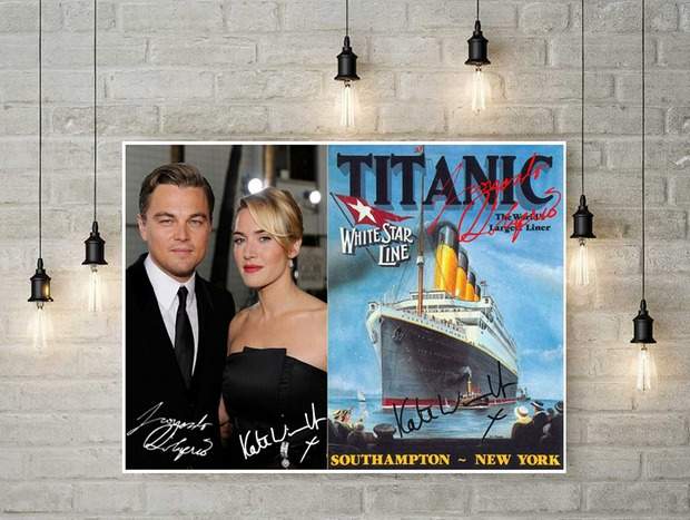  LEONARDO DICAPRIO+KATE WINSLET Titanic Souvenir. Blickfang! 70x50 cm. Geschenkidee. Deko.  