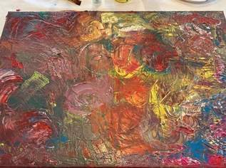 Acrylbild "Entdeckungsreise" Eigenkreation, 20 €, Haus, Bau, Garten-Geschirr & Deko in 7473 Gemeinde Hannersdorf