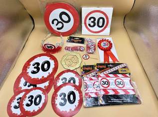 Party Dekoration 30 Verkehrsschild Design Komplettset für Geburtstag & Jubiläum