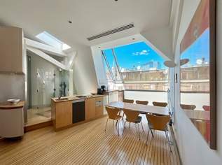 Yacht-inspirierte Architektur und dynamischer Balkon | Nähe Urania | Loftartige Dachgeschosswohnung | U1 & U4 Nähe, 1276.06 €, Immobilien-Wohnungen in 1010 Innere Stadt