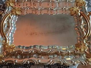Vintage Servierplatten Messing Griffe 4 Stk