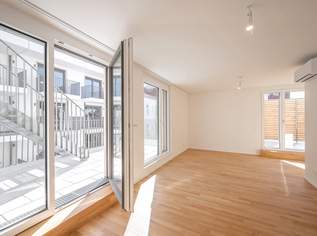 ASG IV-Qualitatives Wohnen in urbaner Lage: hochwertiger 2-Zimmer Dachgeschoss-ERSTBEZUG mit 4 Terrassen! Provisionsfrei, 1398.98 €, Immobilien-Wohnungen in 1120 Meidling