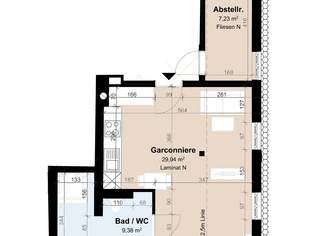 Geförderte Altbauwohnung im 3. Stock mit 1 Zimmer, 457.75 €, Immobilien-Wohnungen in 8020 