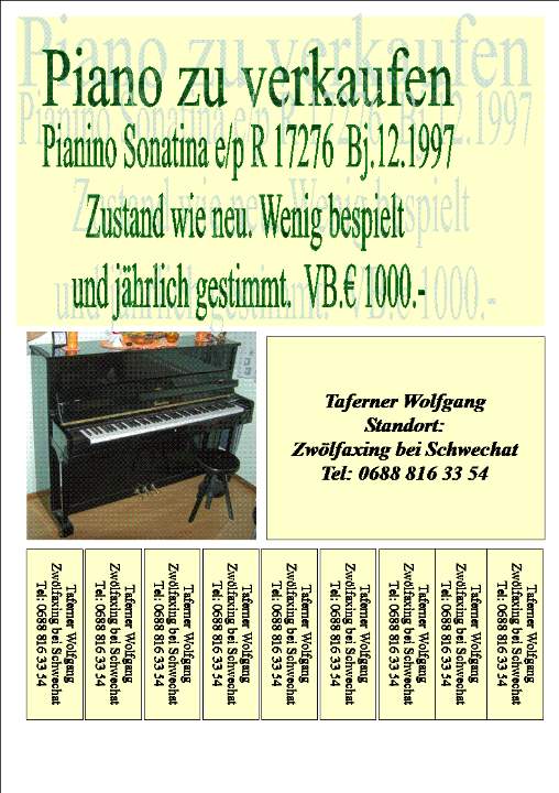Piano zu verkaufen