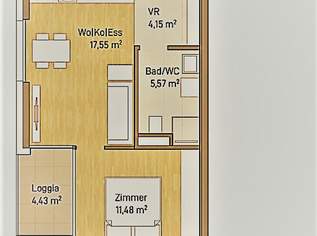 Wohnen in Graz, Eggenberg - Moderne Anlegerwohnung (38m²) mit Loggia! Provisionsfrei!, 200589 €, Immobilien-Wohnungen in 8020 