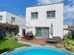 WOHNEN BEI WIEN: Energieeffizienter Familientraum mit Pool, 6 Zimmern und Südgarten, 619000 €, Immobilien-Häuser in 2433 Margarethen am Moos