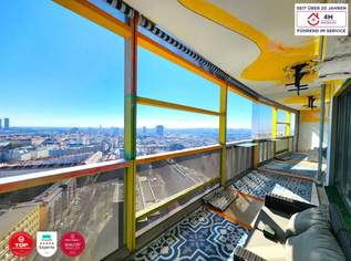 GIGANTISCHER AUSBLICK!! Wohnen im 22. Stock!!! 2-Zimmer-Wohnung mit großer Loggia, 330000 €, Immobilien-Wohnungen in 1200 Brigittenau