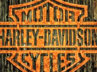 Wandbild Harley Davidson Logo - 29x17 cm, 6 €, Haus, Bau, Garten-Geschirr & Deko in 6352 Ellmau