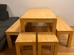 Ikea Nordby Esstisch mit Bänken und Stühlen, 180 €, Haus, Bau, Garten-Möbel & Sanitär in 6065 Gemeinde Thaur