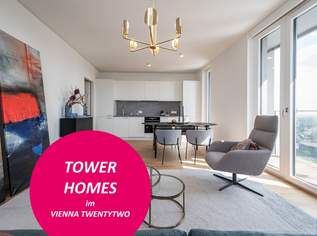 Familientraum im Tower – 4-Zi. mit Loggia & Rooftop Spa – U1 Kagran, 1945 €, Immobilien-Wohnungen in 1220 Donaustadt