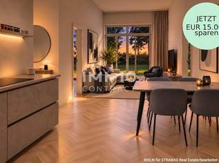 Ruhige Gartenwohnung mit Top-Grundriss sowie Annehmlichkeiten im Haus (Gäste-Lounge, Eventküche, Fahrradwerkstatt usw.), 589000 €, Immobilien-Wohnungen in 1230 Liesing
