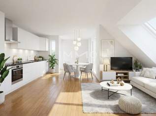 Ganz oben zuhause: Stilvolle 2-Zimmer-Dachgeschosswohnung mit sonniger Terrasse! Küchengutschein!, 498000 €, Immobilien-Wohnungen in 1140 Penzing