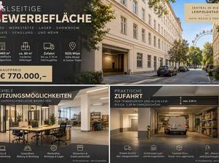 Vielseitige Gewerbefläche mit ca. 460 m² + 80 m² Lager | Nähe Praterstern | Zufahrt vorhanden, 770000 €, Immobilien-Gewerbeobjekte in 1020 Leopoldstadt