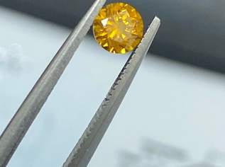 Natürlicher Diamant,Brillantschliff, 0.31ct,deep orange, SI1