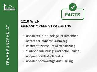 Die Gemütliche - 3.Zimmer mit hervorragendem Grundriss in Grünruhelage - Provisionsfrei und energieeffizient, 425000 €, Immobilien-Wohnungen in 1210 Floridsdorf