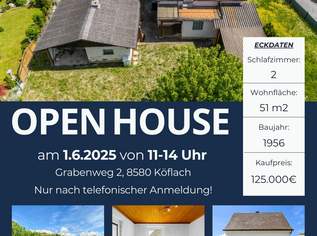 Charmantes Einfamilienhaus mit großem Garten & großem Potenzial in Köflach, 125000 €, Immobilien-Häuser in 8580 Köflach