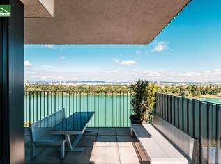 Toplage am Wasser - Jeden Tag Urlaub und Entspannung - direkt beim Hirschstettner Badeteich mit vermutlich der besten Aussicht Wiens!, 499000 €, Immobilien-Wohnungen in 1220 Donaustadt