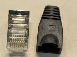 Netzwerkstecker 70 Stk. Modularstecker Cat.6 geschirmt RJ45 mit GRATIS Knickschutztüllen