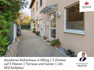 Attraktives Reihenhaus in Eßling | 5 Zimmer auf 3 Ebenen | Terrasse und Garten | inkl. KFZ-Stellplatz, 498000 €, Immobilien-Häuser in 1220 Donaustadt