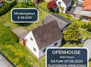 OPEN HOUSE am 07.06.2025 Charmantes Einfamilienhaus mit großem Garten & großem Potenzial in Köflach, 99000 €, Immobilien-Häuser in 8580 Köflach
