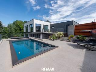 STEYR | CHRISTKINDL – Hochwertiges Designerhaus mit Swimmingpool, Garten, Terrasse & Doppelgarage, 1380000 €, Immobilien-Häuser in 4400 Steyr