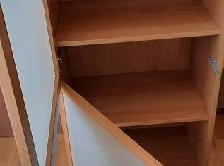 Bücherschrank Holz/ Glas H130-B60-T42