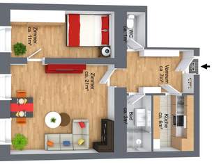 "Anlegerwohnung im Zweiten!", 117000 €, Immobilien-Wohnungen in 1020 Leopoldstadt