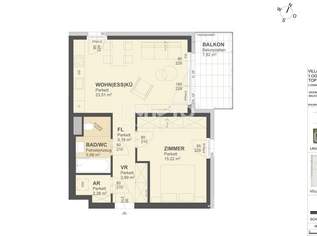 53qm MIETE - Balkonwohnung, Lift, Tiefgarage, in beliebter Grünruhelage, 1250 €, Immobilien-Wohnungen in 3500 Am Steindl