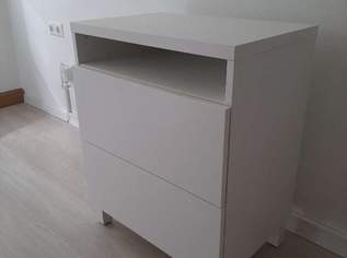 Ikea Besta Kommode mit 2 Schubladen und Füßen weiß