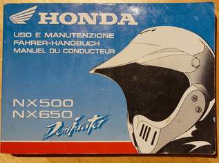 Fahrer Handbuch Honda NX500, NX650 Dominator 