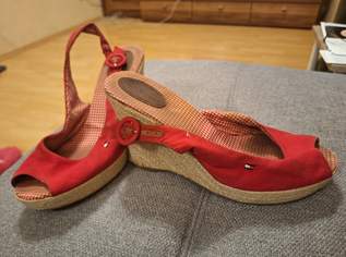  Damen Schuhe, Tommy Hilfiger, rot, Grosse 39.