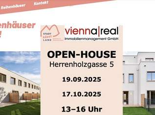 STADT KÜSST LAND - Neu errichtete Reihenhäuser - 4-5 Zimmer, Eigengarten, Terrasse, Photovoltaik, Wärmepumpe und KFZ-Stellplatz am ländlichen Stadtrand, 599900 €, Immobilien-Häuser in 1210 Floridsdorf
