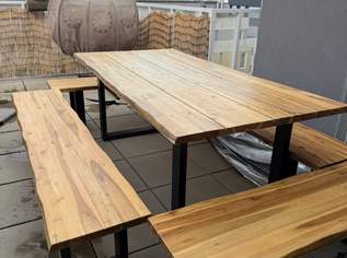 Gartentisch Set mit Bänken (2x klein, 2x groß) - Echtholz Akazie, 850 €, Haus, Bau, Garten-Balkon & Garten in 1220 Donaustadt