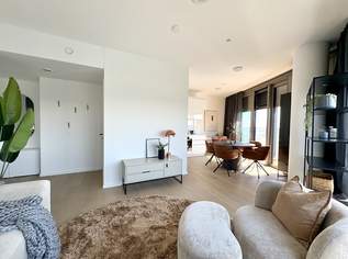 DANUBE FLATS | Exklusive vollmöblierte 2-Zimmer-Wohnung mit Skyline-Blick | Fitness, Pool und Spa, 2899.01 €, Immobilien-Wohnungen in 1220 Donaustadt