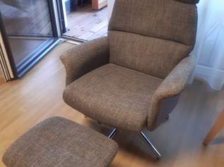 Relax Sessel mit Hocker Kopfstütze mit Armlehnen abgenützt grau 150€ VB